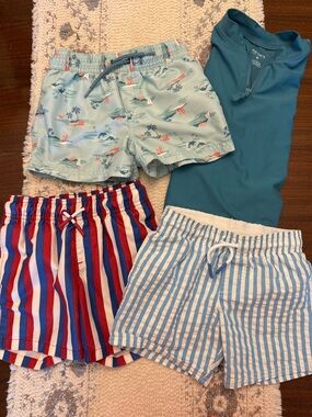 4 piece Boys Swim Shorts & Rash Guard
